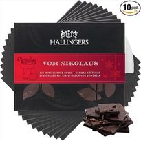 „Hallingers“ 10 vnt. „Von Nikolaus“ veganiško tamsaus šokolado su aukštos kokybės kakava ir Kalėdų prieskoniais – rankų darbo, be alkoholio (dėžutė) – Velykų dovanos, Velykų krepšelis, Velykų kiaušiniai ir Velykų dekoracijos | Sveikinimai, Ačiū
