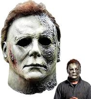 „Halloween Horror Maskerade“ – latekso siaubo kaukė su plaukais, realistiškos žaizdos ir randai, uždengianti visą veidą, bauginantis kostiumo aksesuaras Helovinui, karnavalui ir cosplay'ui
