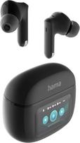 „Hama Spirit Touch“ „Bluetooth“ ausinės, TWS ausų įdėklai su aktyviąja triukšmo slopinimo funkcija (ANC), įkrovimo dėklas su ekranu, valdymas liečiant, bevielės, juodos spalvos, aiškus garsas, „Bluetooth“ ausinės, skirtos muzikai, sportui ir pokalbiams te