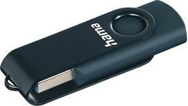 „Hama“ 128GB USB atmintinė, „USB 3“ duomenų laikmena, duomenų perdavimo greitis 90MB/s, su kilpa, kurią galima pritvirtinti prie raktų žiedo, metalinė atmintinė, tinka „Windows“ ir „MacBook“ kompiuteriams, benzino mėlynos spalvos