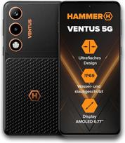 „Hammer Ventus 5G“ lauko sąlygoms pritaikytas išmanusis telefonas, 8GB + 256GB, „Android 16“, 6,77 colio 120 Hz AMOLED ekranas, 108 MP AI kamera, 32 MP priekinė kamera, „MediaTek Dimensity 7100“, 5000 mAh baterija, 45 W greitasis įkrovimas, IP69