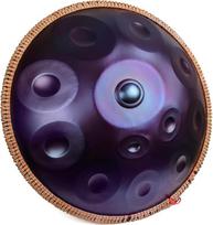 „Handpan“ būgnas, 12 tonų, 22 colių / 56 cm plieninis būgnas D-moll kurd, 440 Hz, plieninis liežuvinis būgnas su minkštu maišeliu, harmoninis perkusinis instrumentas garso terapijai, meditacijai, jogai, violetinės spalvos | „Handpan“ instrumentas D-moll k