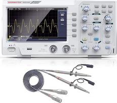 „Hanmatek DOS1102“ nešiojamasis profesionalus osciloskopų rinkinys su 2 kanalais ir 7 colių (18 cm) TFT LCD ekranu, 110 MHz pralaidumu, 100–240 V