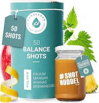 „Hansegrün Wasser Balance Shots“ (50 vnt.) – su manganu, kaliu ir vitaminu C | Padeda užtikrinti normalią jungiamojo audinio formavimąsi¹ ir raumenų funkcionavimą³ – ananasai, baobabas ir dilgėlė – 100 % natūralūs ingredientai