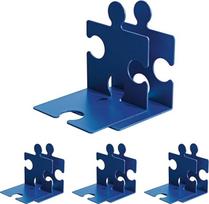 „HAN“ CD laikiklis ir knygų atrama „Puzzle“, tvirtas, sujungiamas žurnalų laikiklis, turintis šiuolaikišką „Puzzle“ stilių, skirtas CD, knygoms ir DVD, 9212-14, mėlynos spalvos (4 vnt. rinkinys)