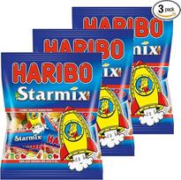 „Haribo Starmix Mini“, 3 vnt. pakuotė, guminukai, vyno skonio guminukai, vaisių skonio guminukai su putų cukrumi, maišelyje, maišelis