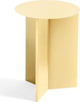 „Hay Slit Table“ apvalus aukštas šoninis staliukas, plieninis, šviesiai geltonas, 35 cm