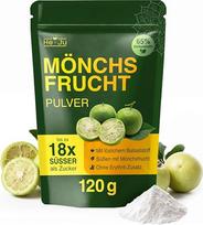 „He-Ju“ monk fruit milteliai, 120 g, be eritritolio, iki 18 kartų saldesni už cukrų