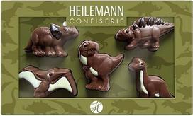 „Heilemann“ šokoladinių figūrėlių teminis rinkinys, dovanų rinkinys iš aukštos kokybės pieno šokolado (dinozauras), 100 g