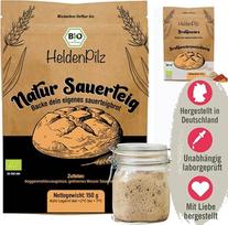 „HeldenPilz®“ ekologiška speltos raugo tešla (150 g) – iškepkite speltos duoną patys be mielių | Šviežia tešlos bazė, švelnaus riešutų skonio ir lengvai virškinama | Natūralus raugas su naudojimo instrukcijomis ir receptais