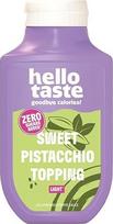„hellotaste“ pistacijų padažas, 250 ml – mažiau kalorijų, be pridėto cukraus ir su sodriu skoniu | Tinka blynams, košei, jogurtui ir dar daug kam | Veganinis, be glitimo, be laktozės | 1 vnt. po 250 ml
