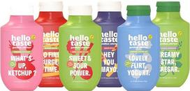 „hellotaste“ bestselerių rinkinys: kečupas, mėsainių padažas, saldžiarūgštis padažas, majonezas ir jogurtas „Sylt“ stiliaus, be pridėto cukraus, su sumažintu riebalų kiekiu ir veganiški, 6 x 300 ml