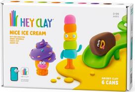 „HEY CLAY Nice Ice Cream“ – ore džiūstančios molio rinkinys vaikams nuo 3 metų – kūrybinis lipdymo rinkinys („Windy Sprinkles“, „Warm Ice“, „Choco Pop“, „Nice Ice Cream“ serija, 6 skardinės)