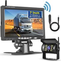 „Hikity BSD 1080P“ belaidis 7 colių monitorius su atbulinės eigos kamera, 12–24 V, skirtas sunkvežimiams ir furgonams | Monitorius su IP68 atbulinės eigos kamera, atsparus vandeniui, su naktinio matymo funkcija ir savarankiškai montuojamomis parkavimo lin