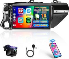 „Hikity“ „Android“ 2G + 64G automobilių radijas, skirtas „Toyota Hilux Pick Up“ AN120 (2015–2020 m.) modeliams, su belaidžiu „CarPlay“, „Android Auto“, 10,1 colio jutikliniu ekranu, „MirrorLink“, GPS, „Wi-Fi“, „Bluetooth“, FM, RDS, ekvalaizeriu (EQ), SWC