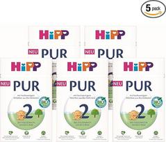 „HiPP 2 Pure“ tolesnis pieno mišinys (5 x 500 g), skirtas vaikams nuo 6 mėnesių, su aukštos kokybės pieno riebalais iš ekologiško nenugriebto pieno, be palmių aliejaus, su svarbiais vitaminais ir maistinėmis medžiagomis bei omega-3 riebalų rūgštimis (DHA,
