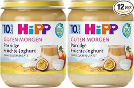 „HiPP Organic Guten Morgen“ košė su vaisių jogurtu (6 x 160 g), nuo 10 mėnesių, be pridėto cukraus, tinka valgyti šiltą ir šaltą (2 vnt. pakuotė)