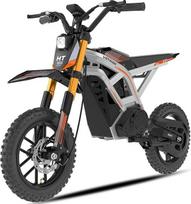 „HITWAY“ vaikų elektrinis motociklas su 36 V, 10,4 Ah akumuliatoriumi, 10/15/25 km/h greičio režimais, 30–45 km nuvažiuojamu atstumu, 14 colių pneumatinėmis padangomis, dviguba amortizacija, skirtas vaikams nuo 8 metų