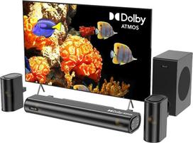 „Hiwill“ 4.1 kanalų garso juosta su „Dolby Atmos“, 300 W garso juosta televizoriams su žemų dažnių garsiakalbiu, 2 priekiniais erdvinio garso garsiakalbiais, HDMI eARC, reguliuojamais aukštais ir žemais dažniais, erdvinis garsas televizoriui, „HiElite A41