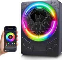 „Hodozzy“ 1200 W plonas aktyvusis automobilių žemų dažnių garsiakalbis su RGB apšvietimu ir valdymu per programėlę, 10 colių žemų dažnių garsiakalbis, montuojamas po sėdyne su integruotu stiprintuvu, 10 colių kompaktiškas žemų dažnių garsiakalbis, skirtas