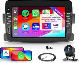 „Hodozzy“ 2G + 64G „Android“ automobilių radijas, skirtas „Renault“, „Dacia“, „Logan“, „Duster“, „Sandero“, „Spring“, „Lodgy“, „Captur“, „Symbol“, „Lada Xray“ automobiliams, su belaidžiu „CarPlay“ ir „Android Auto“, 7 colių jutikliniu ekranu, navigacija,