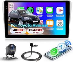 „Hodozzy“ 4G + 64GB automobilių radijas, skirtas „Toyota Avensis“ (2002–2008 m.) modeliams, su „Android“ 9 colių „InCell“ jutikliniu ekranu, GPS navigacija, „CarPlay“, belaidžiu „Android“ ryšiu, 2 DIN ekranu, „Bluetooth“, DSP, „Wi-Fi“, FM, RDS ir atbulin