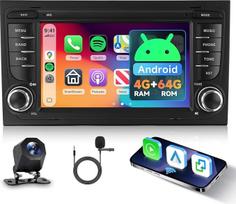 „Hodozzy“ 4G + 64G „Android“ automobilių radijas, skirtas „Audi A4“, „S4“, „RS4“ (B6, B7, B5, 8E/8H, 2002–2008 m.) ir „Seat Exeo“ su belaidžiu „CarPlay“ bei „Android“ sistema, 7 colių jutiklinis ekranas, 2 DIN, navigacija, „Bluetooth“, „Wi-Fi“, DSP, FM/RD