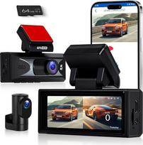 „Hodozzy“ 4K vaizdo registratorius su priekinė ir 2,5K galine kameromis, 3,16 colio IPS ekranu, skirtas automobiliui, valdomas per programėlę naudojant 5,8 GHz „Wi-Fi“, su ADAS, BSD, LCA, naktinio matymo funkcija, G-jutikliu, ciklinio įrašymo funkcija ir