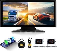 „Hodozzy“ atbulinės vaizdo kameros monitorius su 2 kameromis, belaidis „CarPlay“ ir „Android Auto“ palaikymas, 10,36 colių HD IPS jutiklinis ekranas, nešiojamas automobilių radijas su „Bluetooth“, „MirrorLink“, vaizdo įrašymo ciklo funkcija, FM, AUX, USB