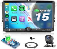 „Hodozzy“ „CarPlay“ automobilių radijas, skirtas „VW Golf 5“, „Polo“ ir „Skoda“ automobiliams, su USB-A ir USB-C jungtimis, 9 colių „VW“ automobilių radijas (2 DIN), „Bluetooth“, su „Android Auto“, GPS, „Wi-Fi“, 32 ekvalaizerio nustatymais, FM, RDS, SWC i