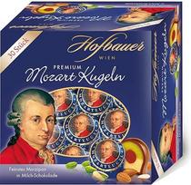 „Hofbauer Wien Mozart Balls“ pieno šokolado dėžutė, 600 g (30 vnt. pakuotė)