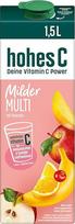 „hohes C Mild Multivitamin“ (1 x 1,5 l), 100 % sultys, obuoliai, apelsinai, acerola, mangai, 7 vitaminai, be pridėto cukraus pagal įstatymą, mažiau rūgšties, tinka veganams