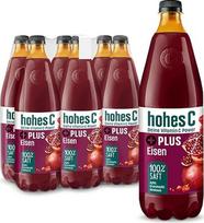 „hohes C Plus Iron“ (6 x 1 l), 100 % sultys, obuolių, aviečių, granatų, vitamino C, su geležimi, be pridėto cukraus, tinka veganams