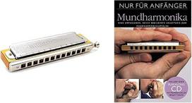 „Hohner M27001X Super Chromonica 270 C-dur armonika“ ir knyga bei kompaktinis diskas „Tik pradedantiesiems“ + CD: mokomoji medžiaga, kompaktinis diskas armonikai (diatoninė/CHR.): išsamus