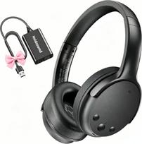 „Holdsound“ belaidės ausinės televizoriui, belaidės ausinės vyresnio amžiaus žmonėms su USB prailginimo kabeliu ir siųstuvu, 40 valandų veikimo laikas, be vėlavimo, automatinis prisijungimas, „Plug and Play“, dovanos vyresnio amžiaus žmonėms