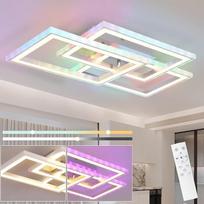 „Homefire“ lubinis šviestuvas, LED lubinis šviestuvas miegamajam, 45 W, RGB spalvų keitimas | Reguliuojamo ryškumo svetainės lempa su nuotolinio valdymo pultu, miegamojo lempa, moderni virtuvės lempa, kvadratiniai lubiniai šviestuvai valgomajam ir virtuve