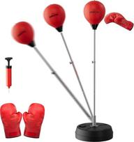 „Homelux“ bokso maišo rinkinys su 2 pirštinėmis, 1 pompa, 121–145 cm, reguliuojamas aukštis | Stovo tipo bokso treniruočių rinkinys, bokso refleksinis kamuolys, bokso sportas, tinka tiek profesionalams, tiek pradedantiesiems