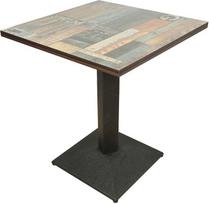 „Homewell“ kvadratinis valgomojo stalas, virtuvės stalas, aukštis 75 cm, skirtas 2–4 žmonėms, tinka valgomajam, svetainei, balkonui, 60 x 60 cm, medinis stalviršis su metaliniu pagrindu