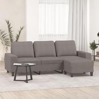 „Homgoday“ 3-vietė sofa su pufu, sofa, poilsio sofa, svečių sofa, atsipalaidavimo sofa, kampinė sofa, L formos sofa, kampinė sofa, sėdimoji baldai, skirti svetainei, miegamajam, biurui, pilkai rudos spalvos, 180 cm, audinio apmušalai