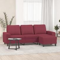 „Homgoday“ 3-vietė sofa su pufu, sofa, sofos, poilsio sofa, svečių sofa, poilsio sofa, kampinė sofa, L formos kampinė sofa, sėdimoji baldai, skirti svetainei, miegamajam, biurui, vyno raudonos spalvos, 180 cm, audinio apmušalai