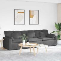 „Homgoday“ modulinė sofa iš audinio, tamsiai pilkos spalvos, 3 dalių, 324 cm, skirta svetainei ir šeimos susibūrimams, modelis 3321108