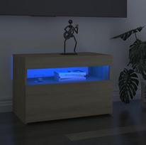 „Homgoday“ TV spintelė su LED apšvietimu, „Sonoma“ ąžuolo spalvos, 60 x 35 x 40 cm, pramogų centras, TV spintelė, Hi-Fi spintelė, stereo spintelė, TV staliukas, svetainės baldai, namams, daiktų laikymo dėžė patalpoms