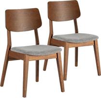 „HOMN LIVING“ 2 vnt. „Susi“ kėdžių rinkinys, riešutmedžio masyvas, 49 cm (plotis) 52 cm (gylis) 82 cm (aukštis)