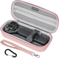 „Honbobo“ dėklas „DJI Osmo Pocket 4P“, nešiojamasis dėklas su kabliuku apyrankės tvirtinimui, lagaminas, laikymo maišelis, fotoaparato priedai „DJI Osmo Pocket 4P“ standartiniam rinkiniui (rožinis)