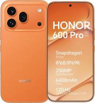 „HONOR 600 Pro 5G“ išmanusis telefonas, 6,57 colio 120 Hz AMOLED ekranas, 200 MP triguba kamera, 6400 mAh baterija, 80 W greitasis įkrovimas, IP68/IP69K, „Snapdragon 8 Elite“, „MagicOS 10“ (oranžinis, 512GB, 12GB)