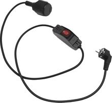 „Hoypeyfiy“ „Schuko“ prailginimo laidas su jungikliu, 1,5 m, 16 A, 250 V, įžeminimo kontaktas, 3 x 1 mm², IP44, skirtas naudoti lauke ir patalpose (90 laipsnių, juodos spalvos)