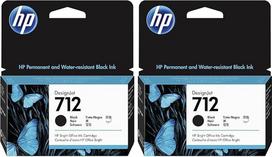 „HP 712“ juodas 38 ml originalus spausdintuvo kasetė (3ED70A) su originaliu rašalu, skirta „DesignJet T650“, „T630“, „T250“, „T230“ ir „Studio“ serijos didelio formato spausdintuvams bei „713 DesignJet“ spausdintuvo galvutei (2 vnt. pakuotė)