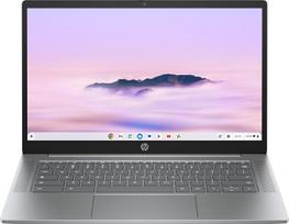 „HP Chromebook 14a-nf0000sf“ nešiojamasis kompiuteris su 14 colių FHD IPS ekranu (procesorius „Intel Core i3-N305“, 8GB RAM, 256GB UFS, „Intel UHD Graphics“, „Chrome OS“), sidabrinės spalvos, su AZERTY klaviatūra
