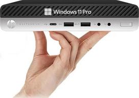 „HP EliteDesk 800 G3 mini“ stalinis kompiuteris, „Intel Core i5-6500“, 8GB RAM, 256GB SSD, JAV QWERTY klaviatūra, „Wi-Fi“, „Bluetooth“, „Windows 11 Pro“ (atnaujintas)