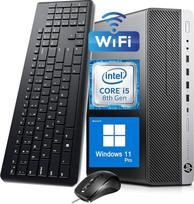 „HP EliteDesk 800 G4“ SFF stalinis kompiuteris, „Intel Core i5-8500“, 8GB RAM, 256GB SSD, „Wi-Fi“, „Bluetooth“, JAV QWERTY klaviatūra, „Windows 11 Pro“ (atnaujintas)